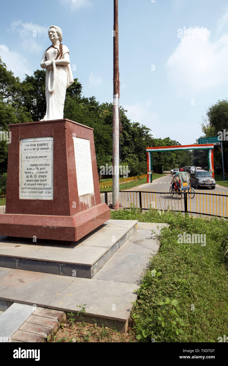 Statue of Indira Gandhi, Uttar Pradesh, India, Asia Stock Photo