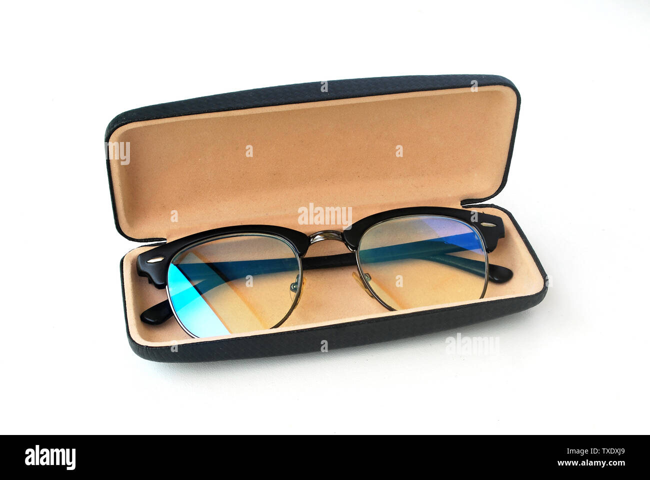 Blue glasses filter box on white background Stock Photo Alamy