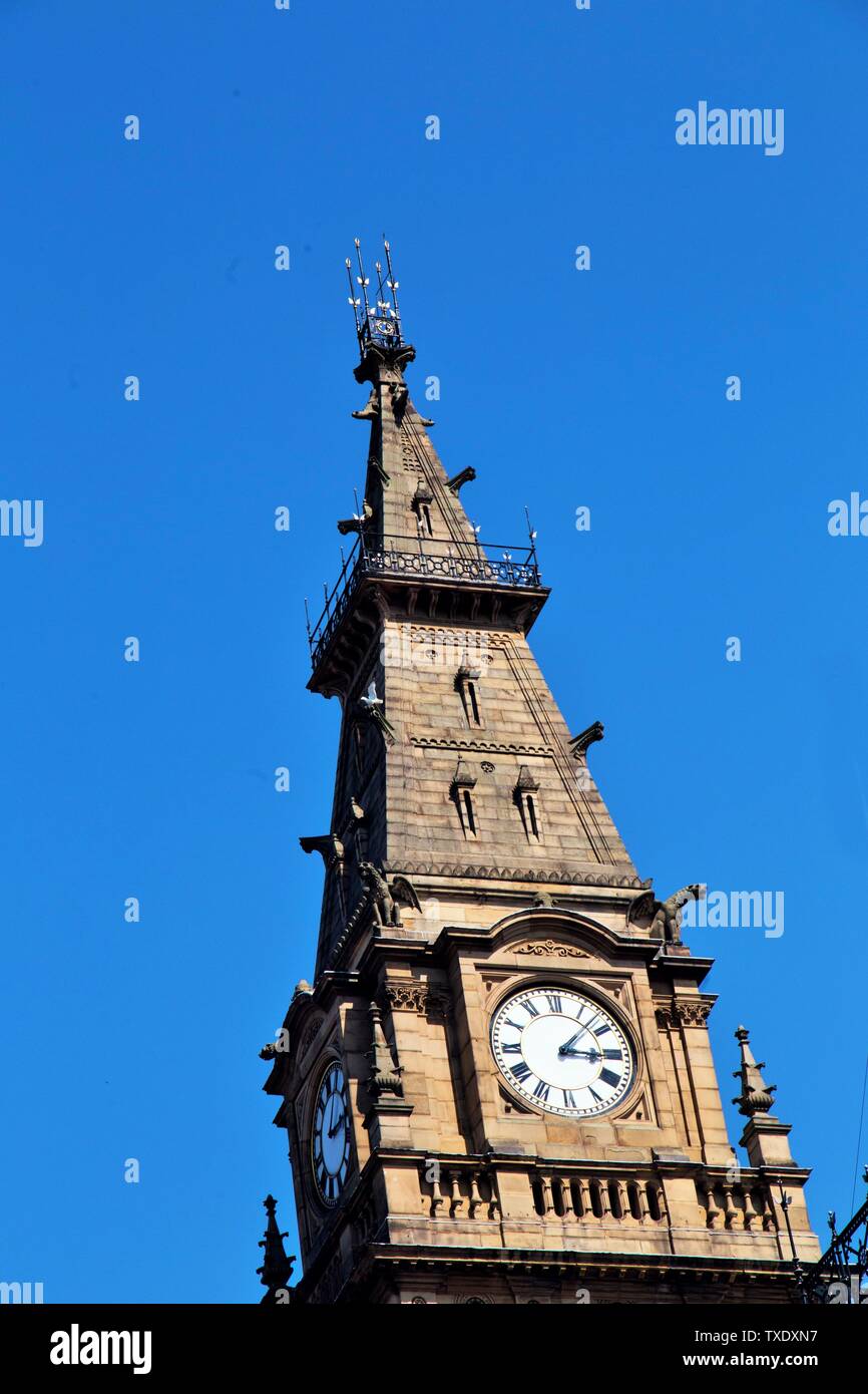 Liverpool municipal buildings clock tower hires stock photography and