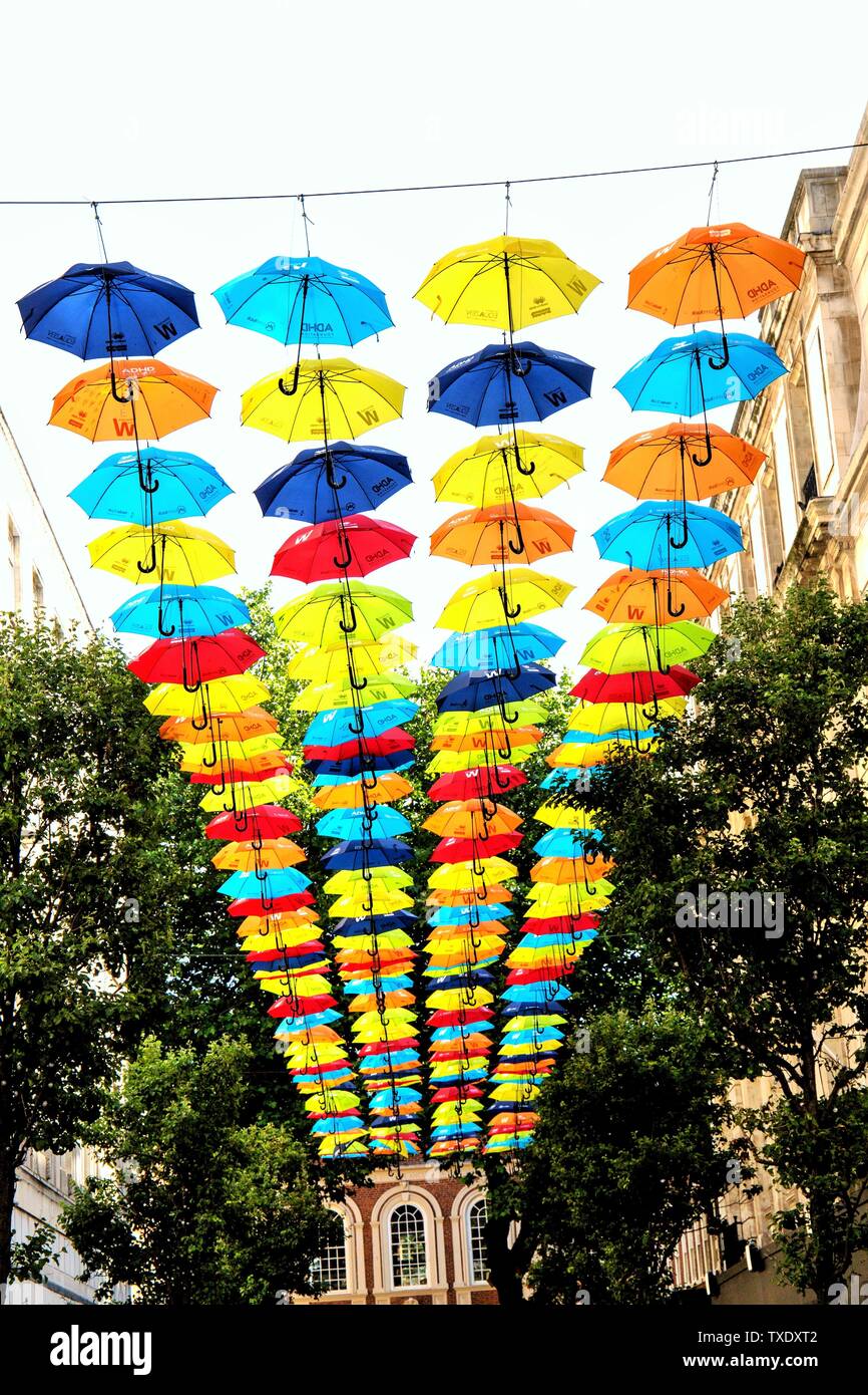 Umbrellas hanging, Liverpool, England, UK, United Kingdom Stock Photo Alamy