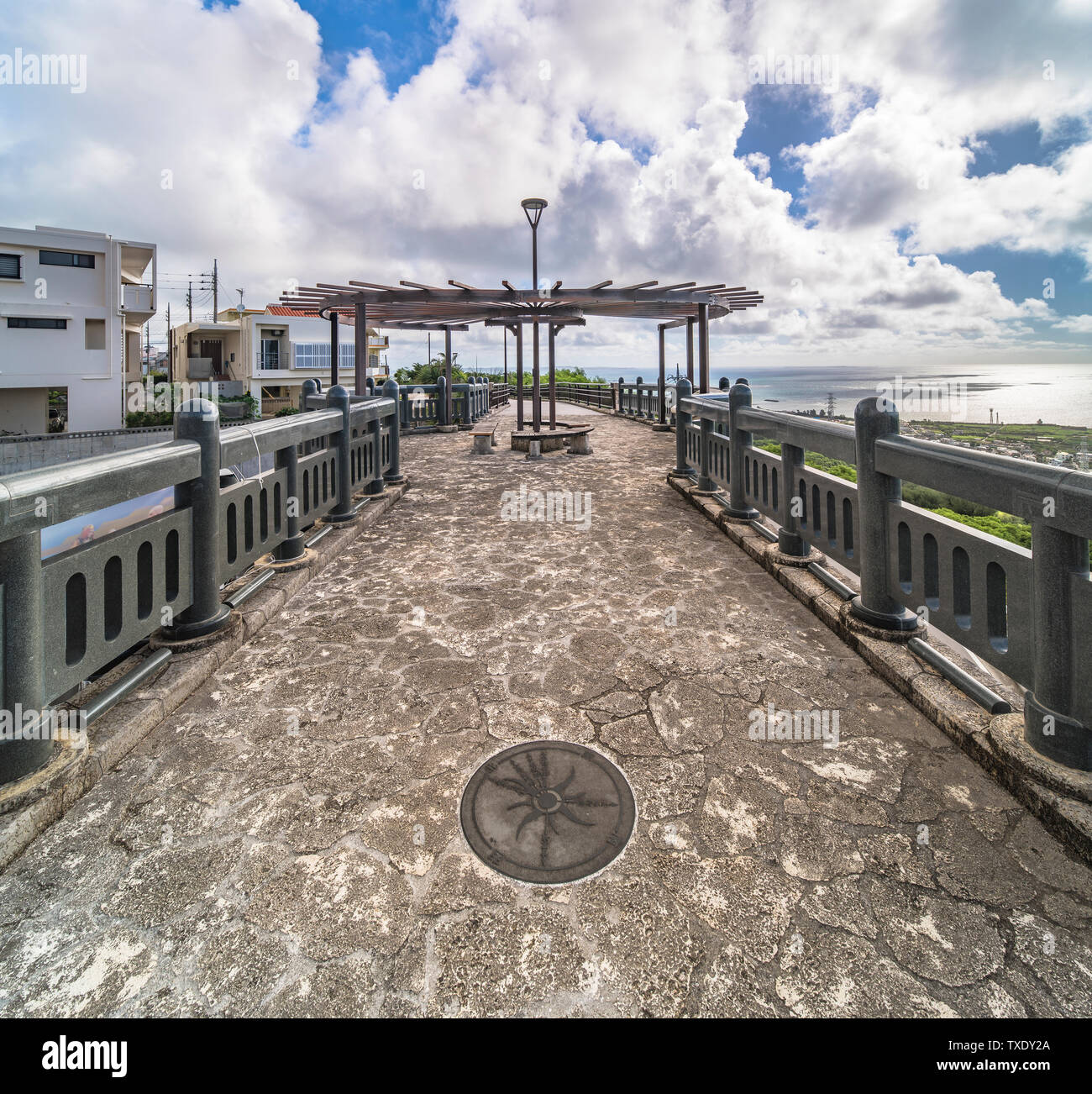 Agaiteida bridge which means East Sun on the Hanta road near the North Nakagusuku Castle in Okinawa Island Stock Photo