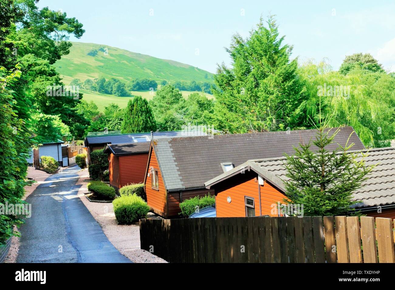 Tourist cottages, Blair Atholl, Scotland, UK, United Kingdom Stock