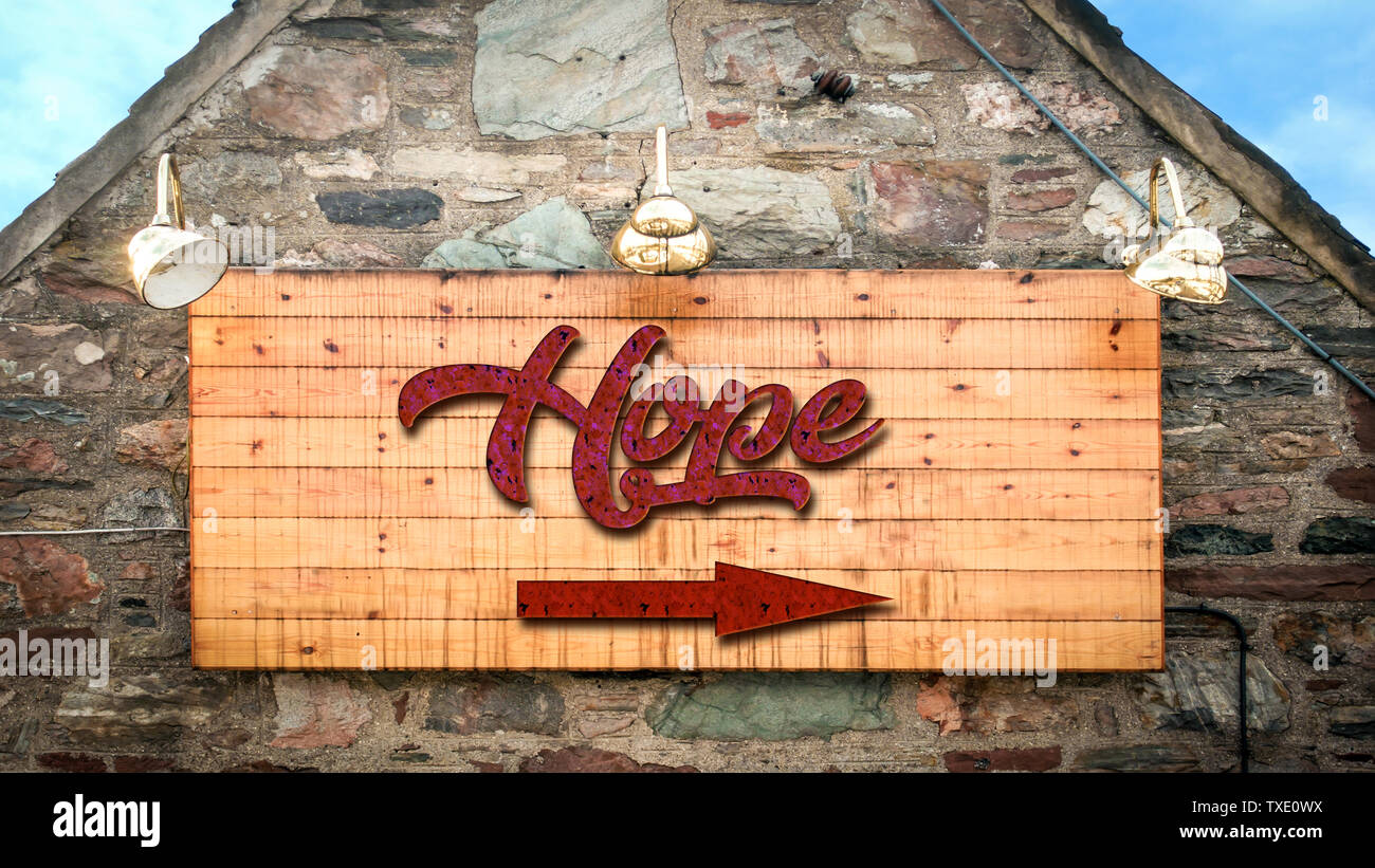 Street Sign the Direction Way to Hope Stock Photo - Alamy