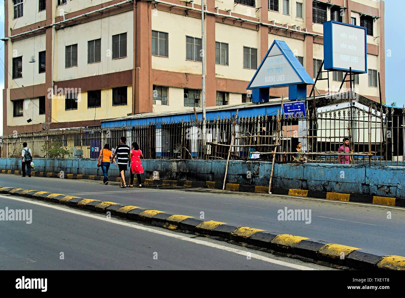 marine lines railway station, Mumbai, Maharashtra, India, Asia Stock Photo