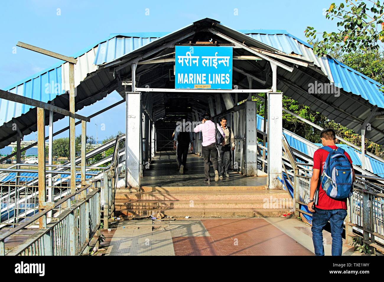 marine lines railway station, Mumbai, Maharashtra, India, Asia Stock