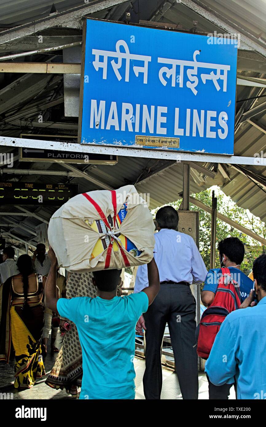 marine lines railway station, Mumbai, Maharashtra, India, Asia Stock Photo Alamy