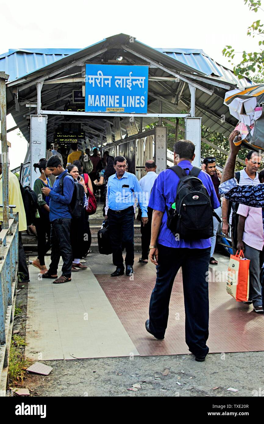 marine lines railway station, Mumbai, Maharashtra, India, Asia Stock Photo Alamy