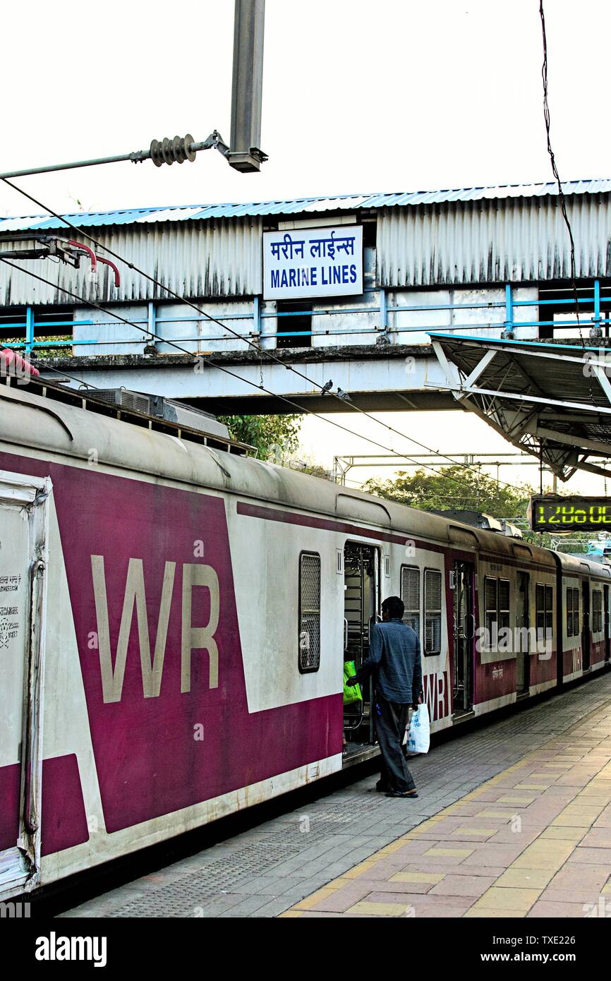 marine lines railway station, Mumbai, Maharashtra, India, Asia Stock Photo Alamy