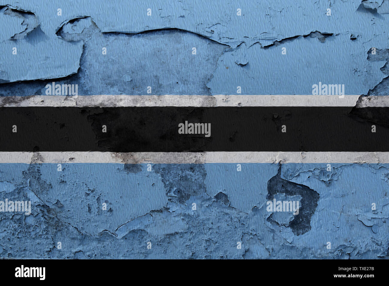 Botswana flag painted on the cracked grunge concrete wall Stock Photo ...