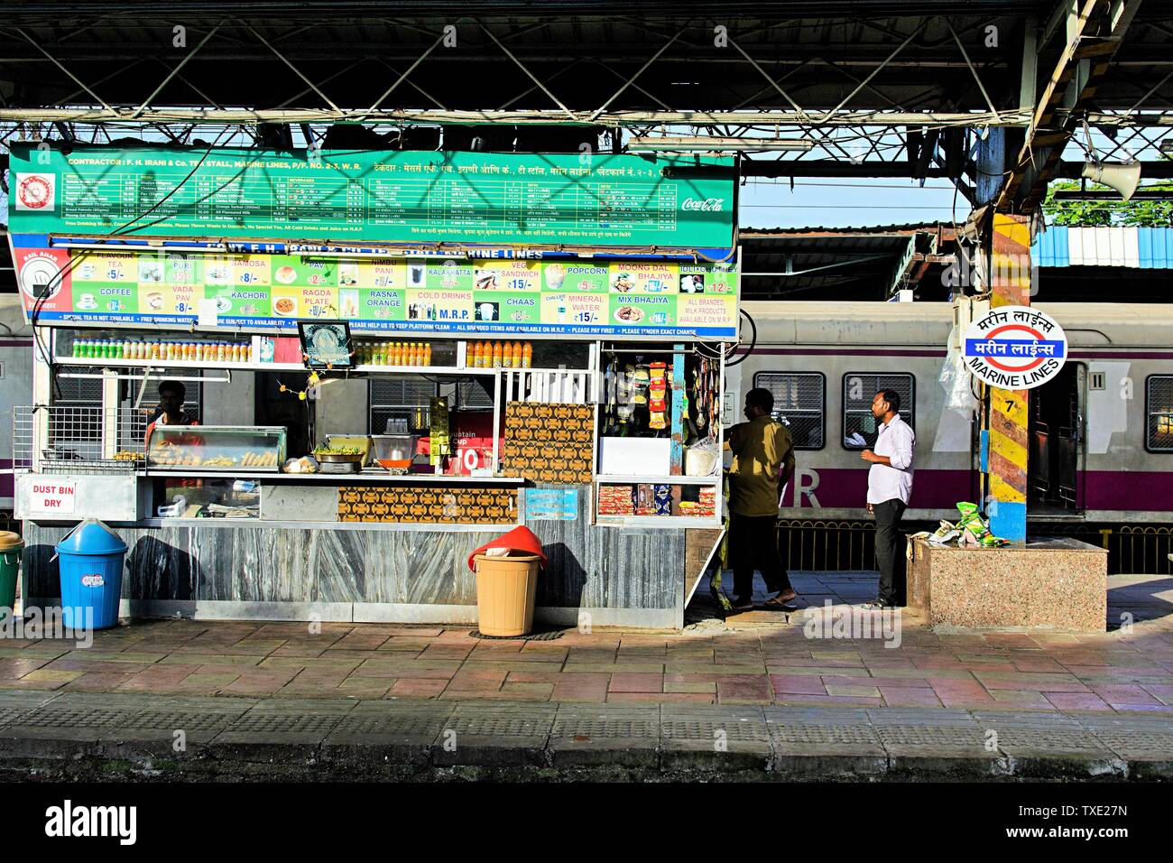 marine lines railway station, Mumbai, Maharashtra, India, Asia Stock