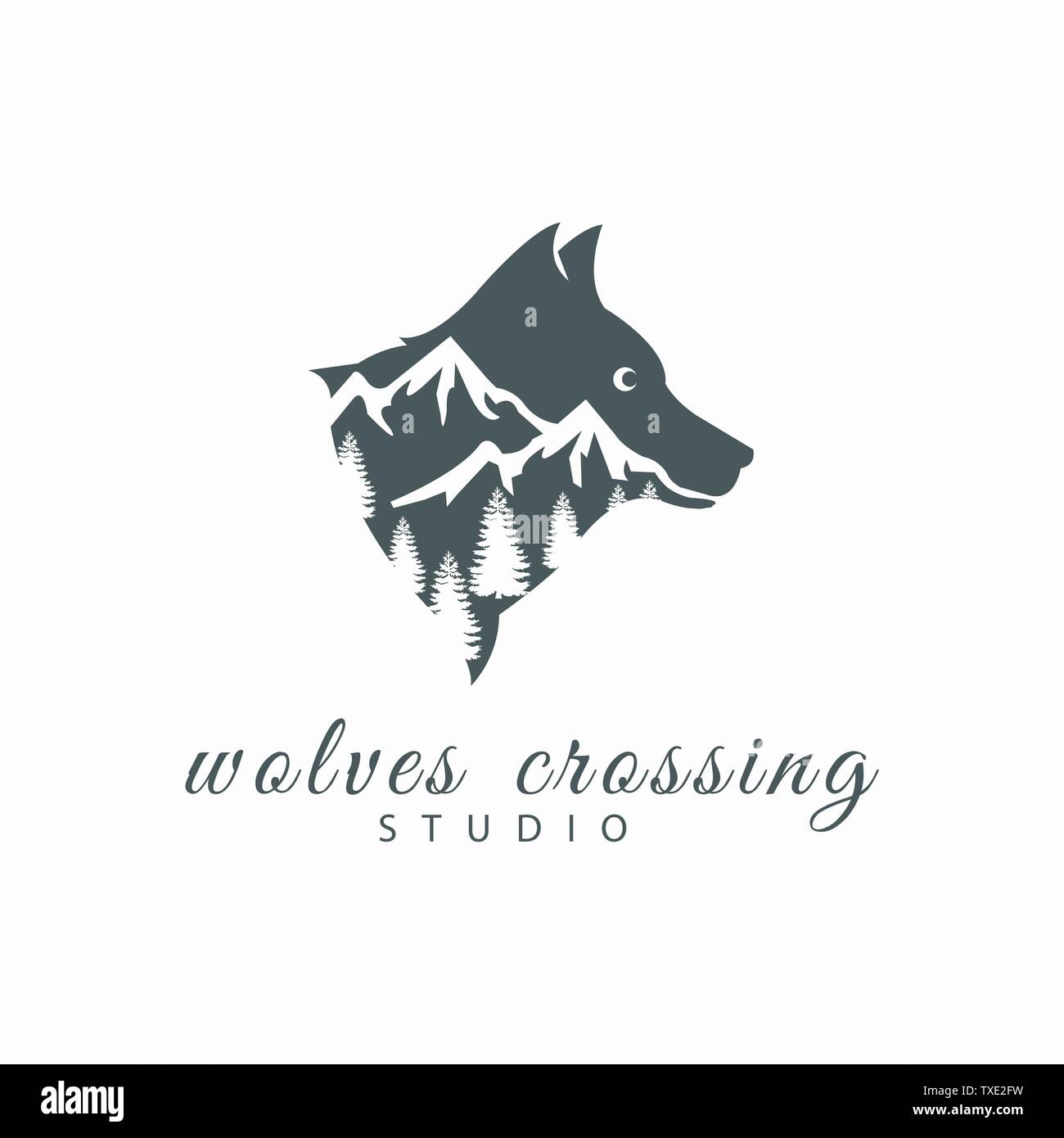 The Wild Wolf Logo Design Stock Vector Image Art Alamy