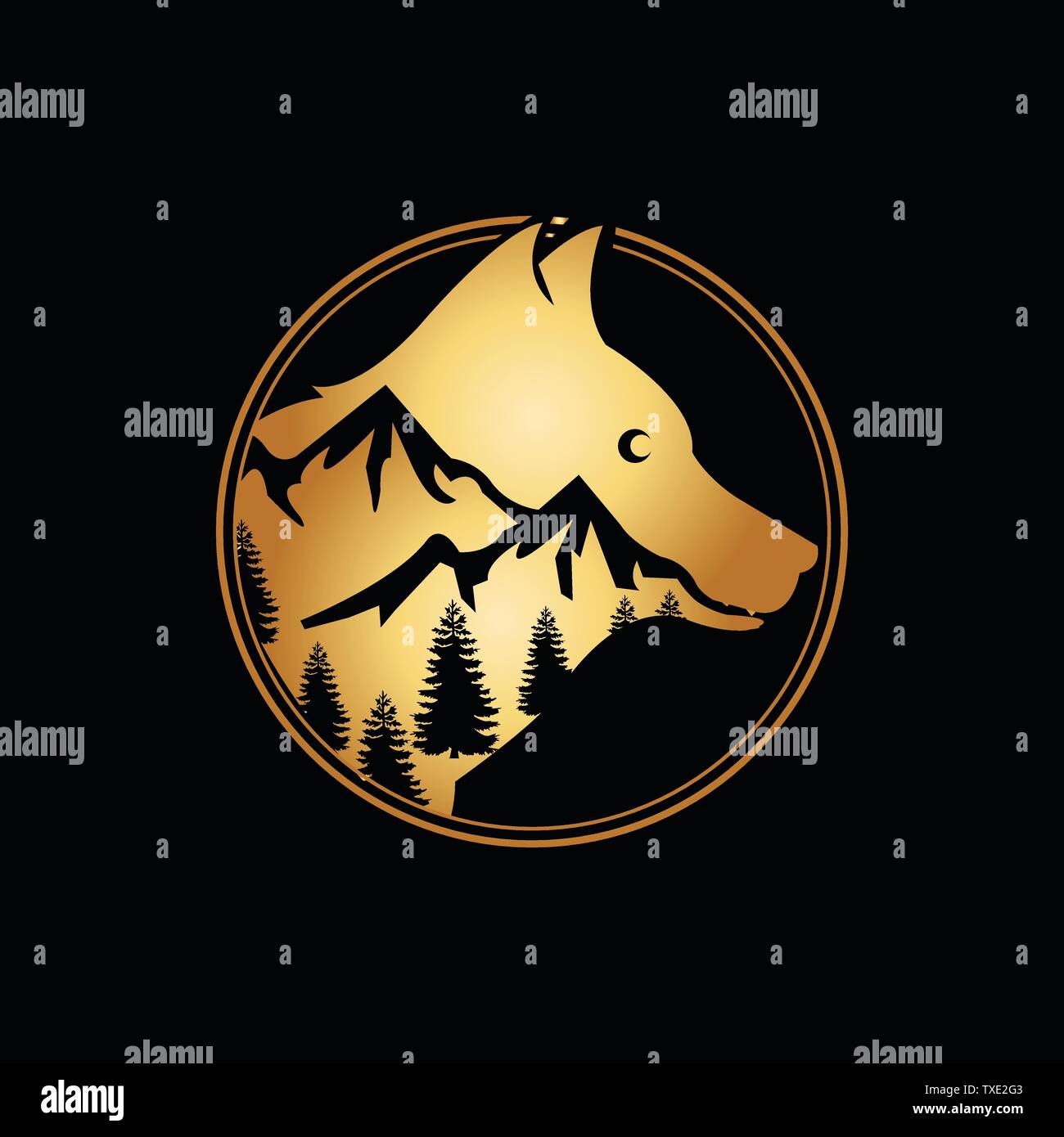 The Wild Wolf Logo Design Stock Vector Image Art Alamy