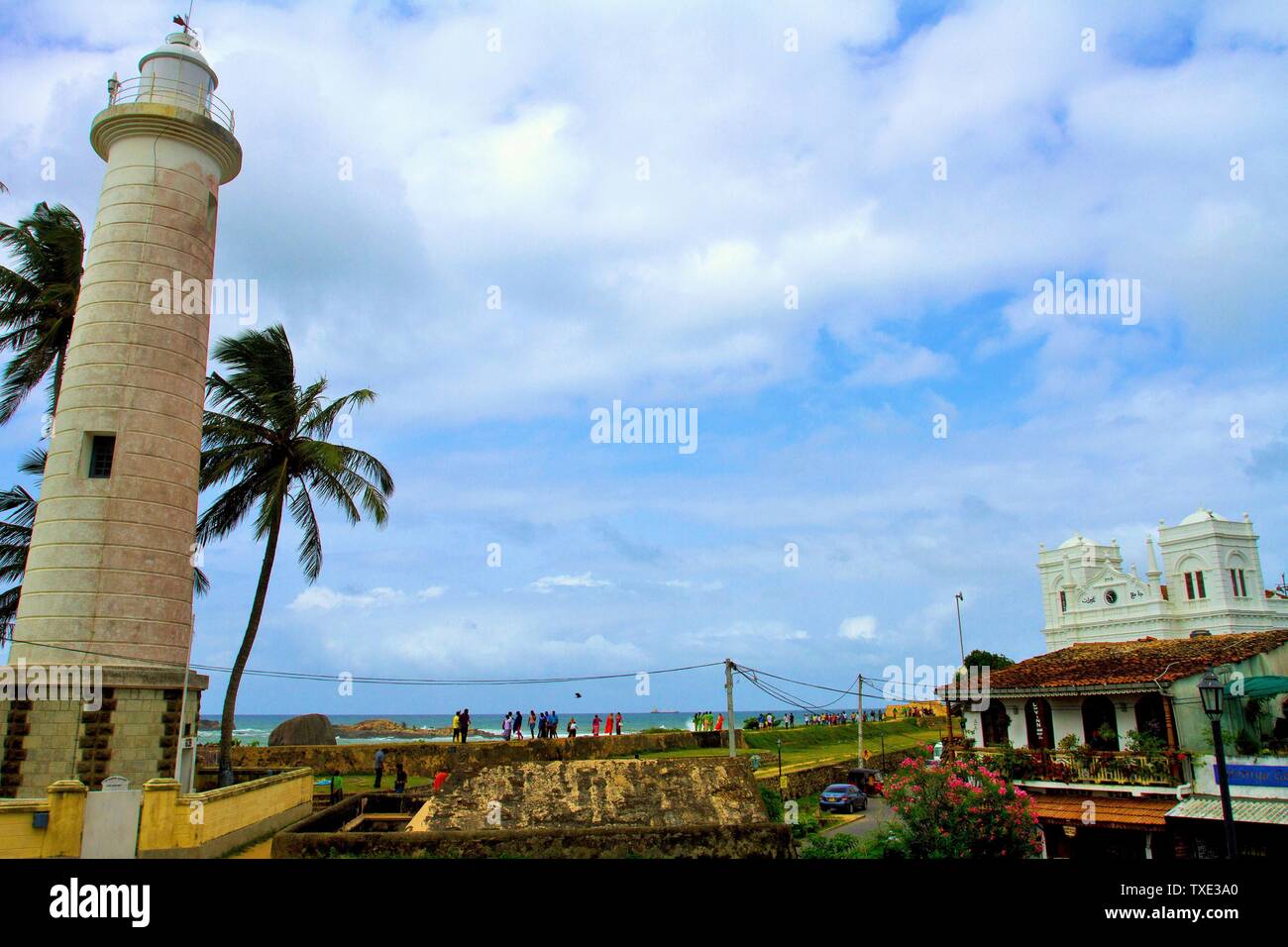 Lighthouse in Dutch fort, Galle, Sri Lanka Stock Photo