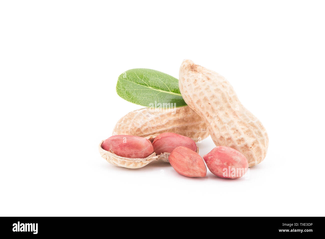 Peanuts on white background Stock Photo - Alamy