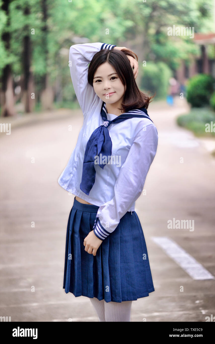 Beauty student school uniform sailor suit jk youth pure Japanese small