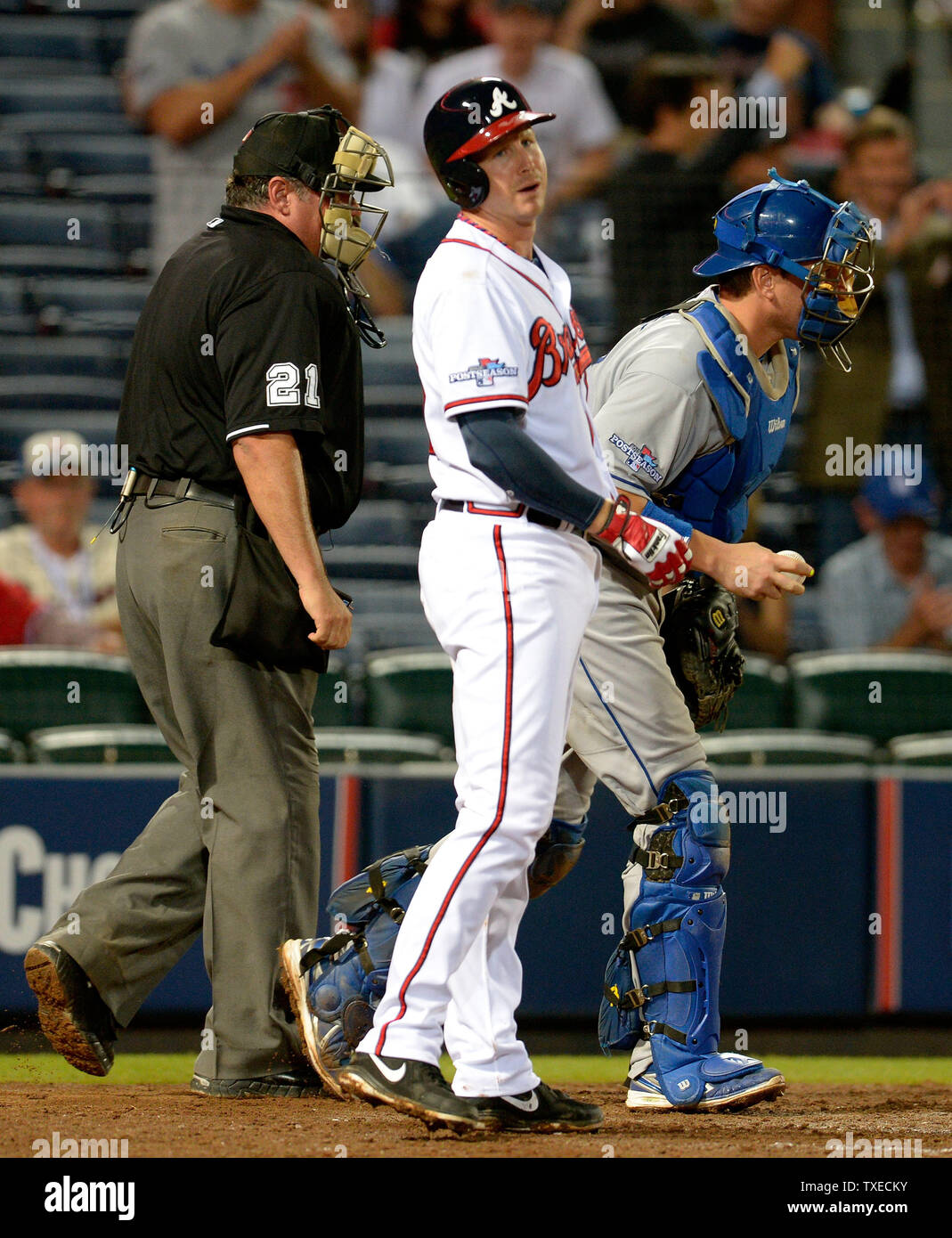 ATLANTA, GA – APRIL 08: Home Plate Umpire Hunter Wendelstedt