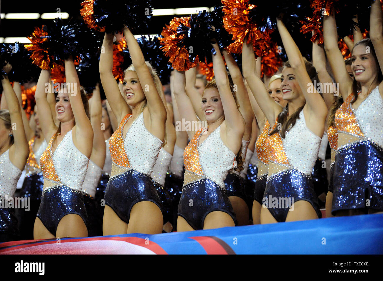 Auburn majorettes celebrate a touchdown over Missouri during the second