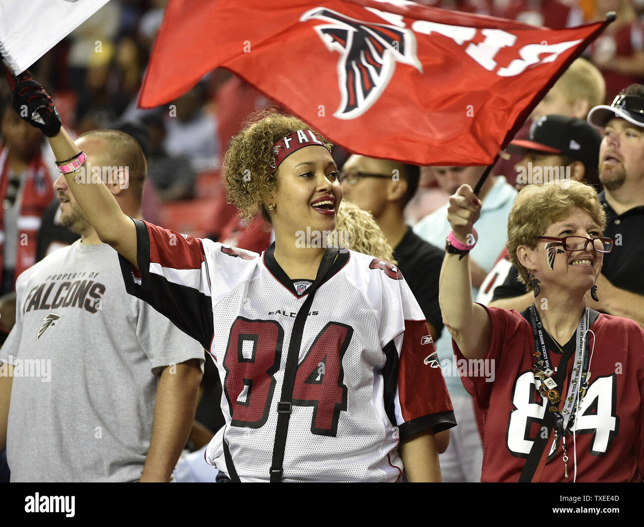 Atlanta Falcons fans cheer against the Tampa Bay Buccaneers during