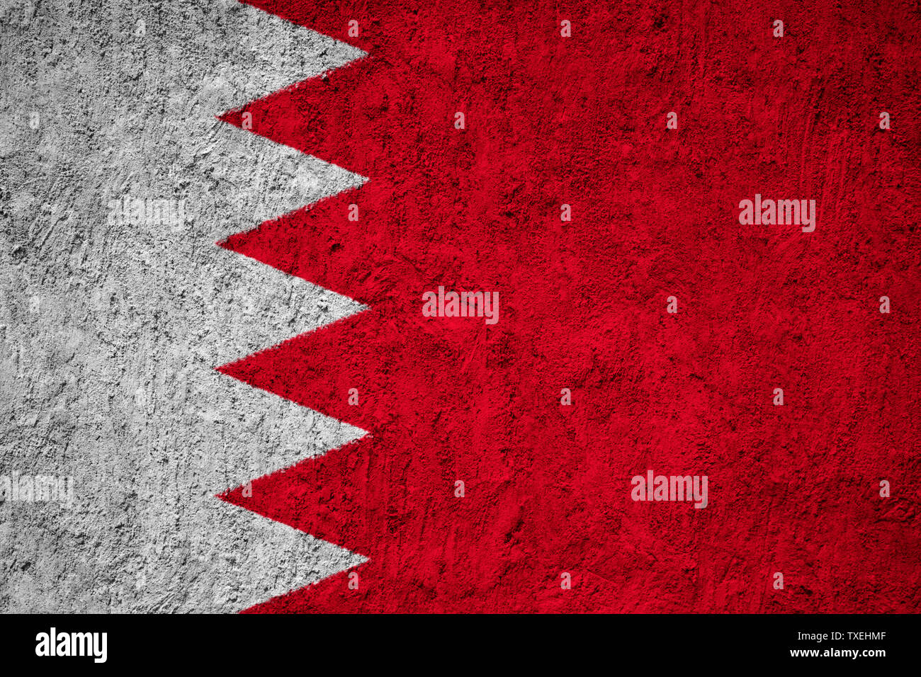 Bahrain flag painted on the cracked grunge concrete wall Stock Photo ...