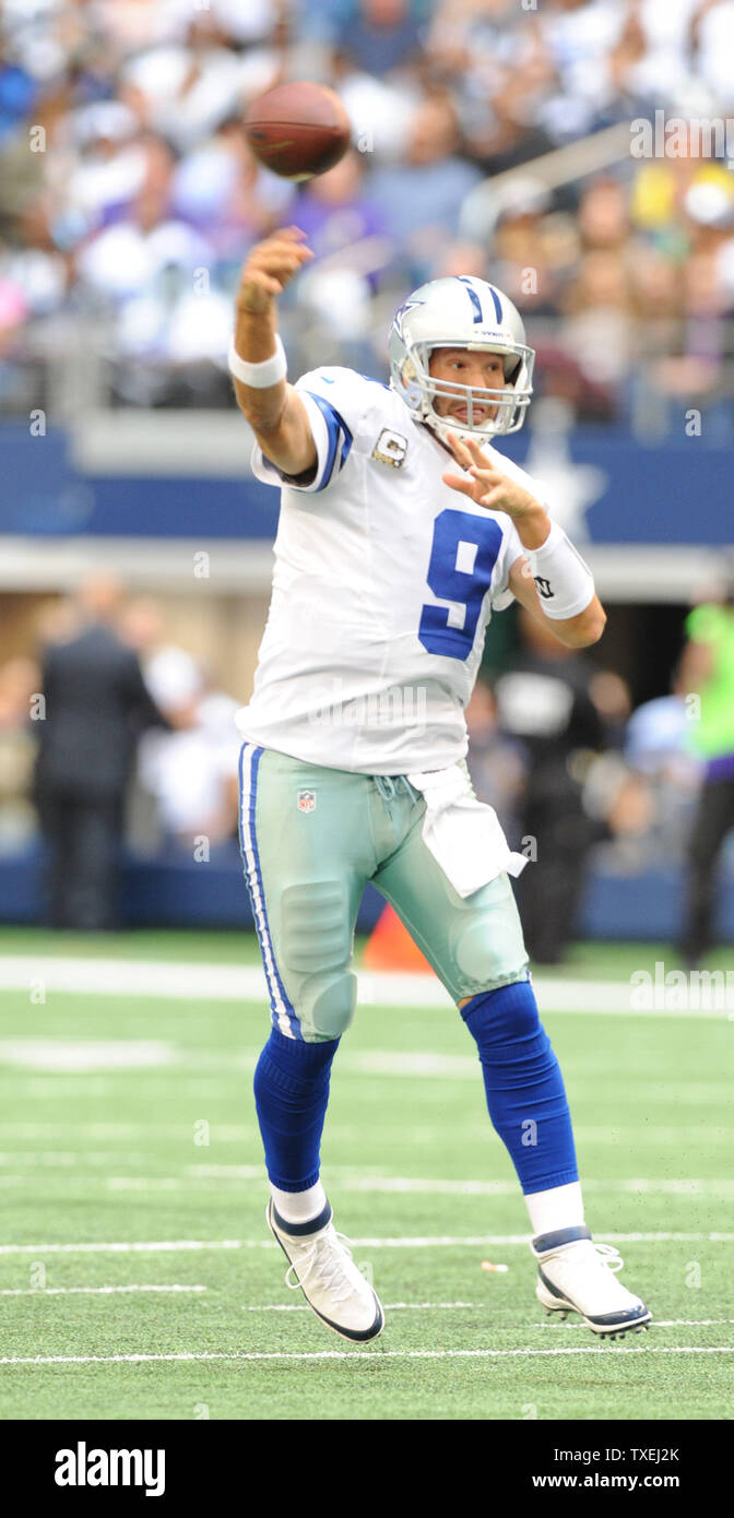 Dallas Cowboys Tony Romo throws against the Minnesota Vikings at AT&T ...