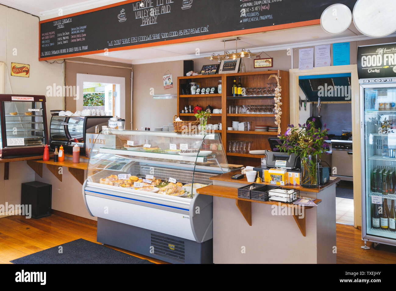 Interior of cafe in New Zealand Stock Photo Alamy