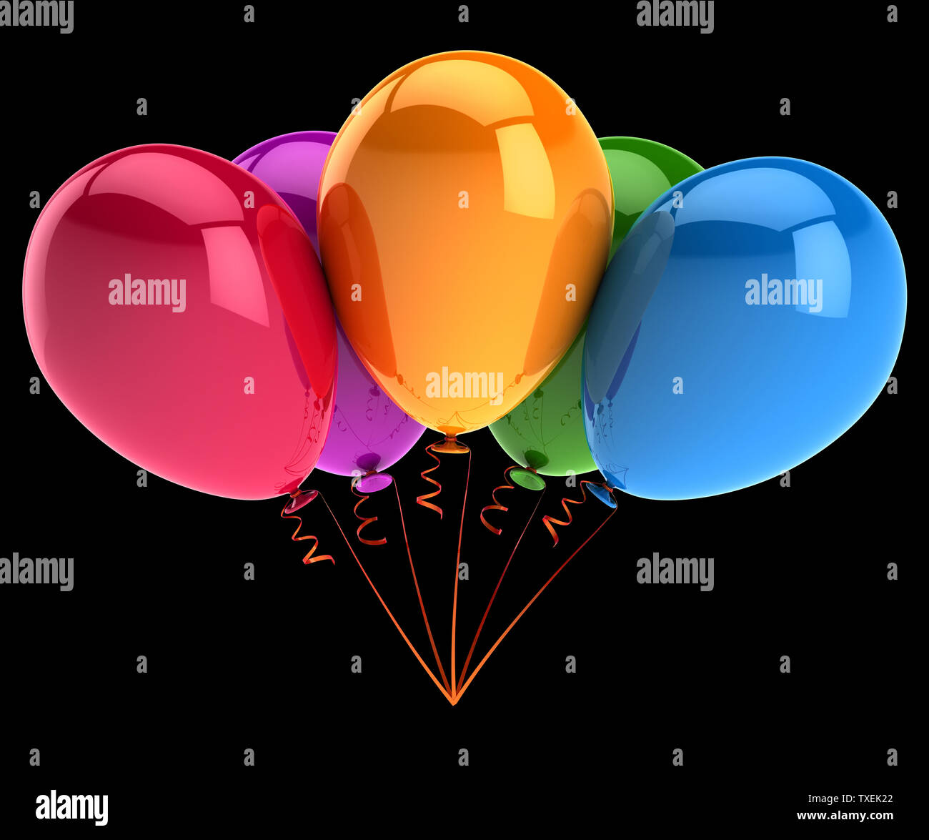party balloons five 5 colorful. birthday, celebrate, anniversary ...
