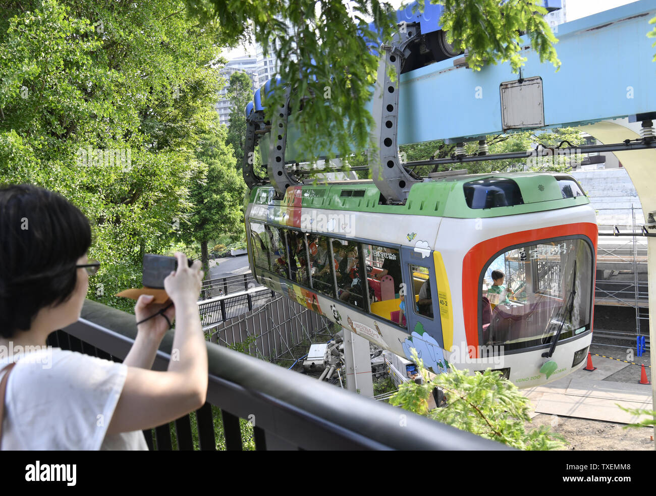 File photo taken June 21 2019 shows a suspended monorail car at Ueno File photo taken June 21 2019 shows a suspended monorail car at Ueno