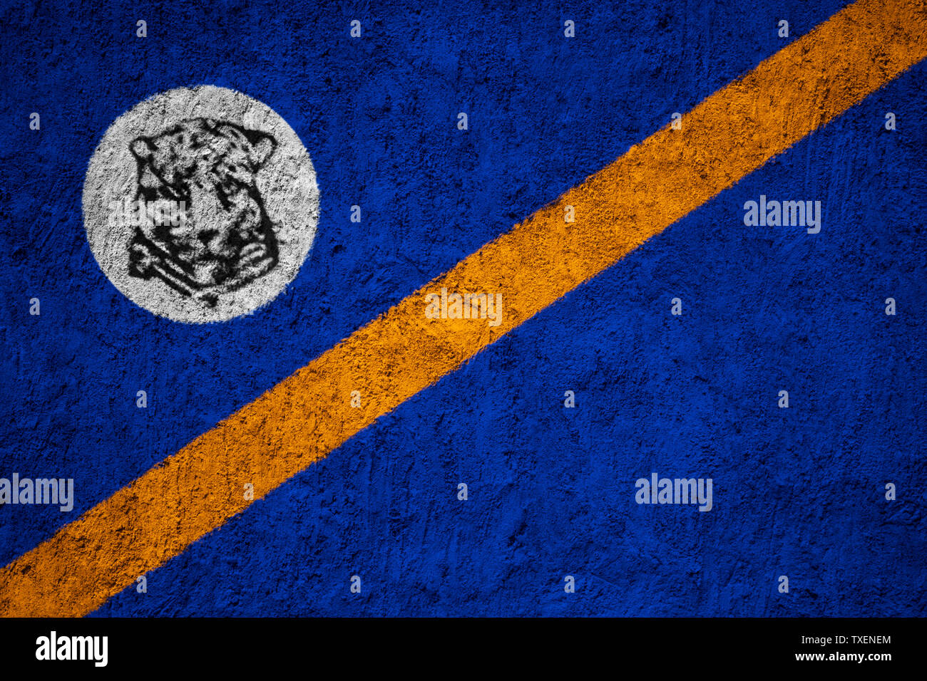 Bophuthatswana flag painted on the cracked grunge concrete wall Stock ...