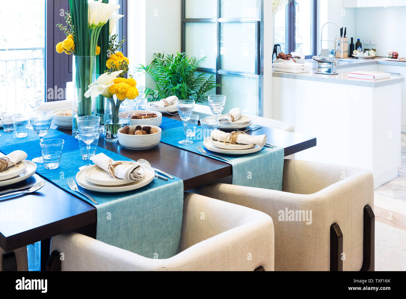 Interior of modern dining rooms Stock Photo