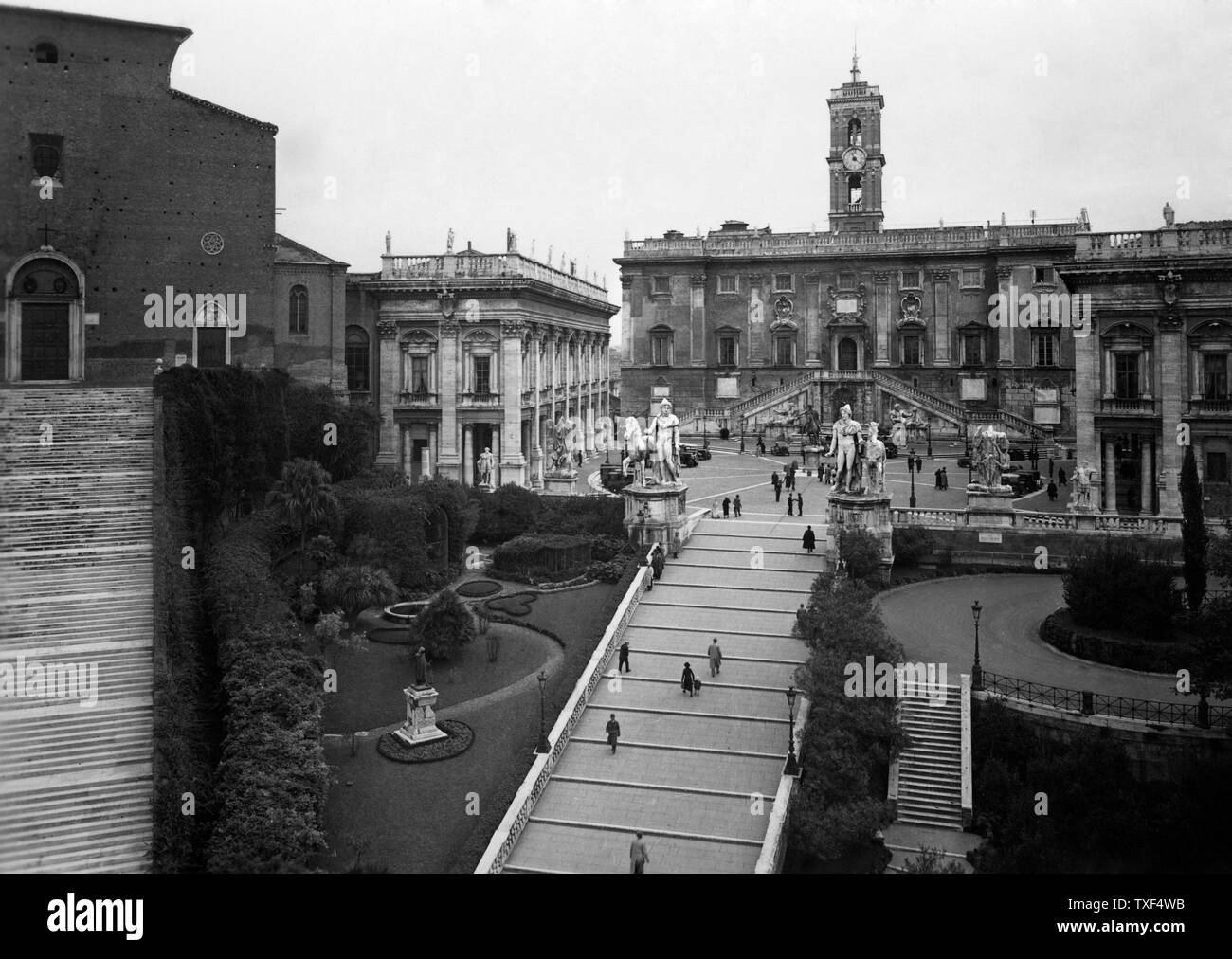 italy, rome, piazza del campidoglio, 1930 Stock Photo