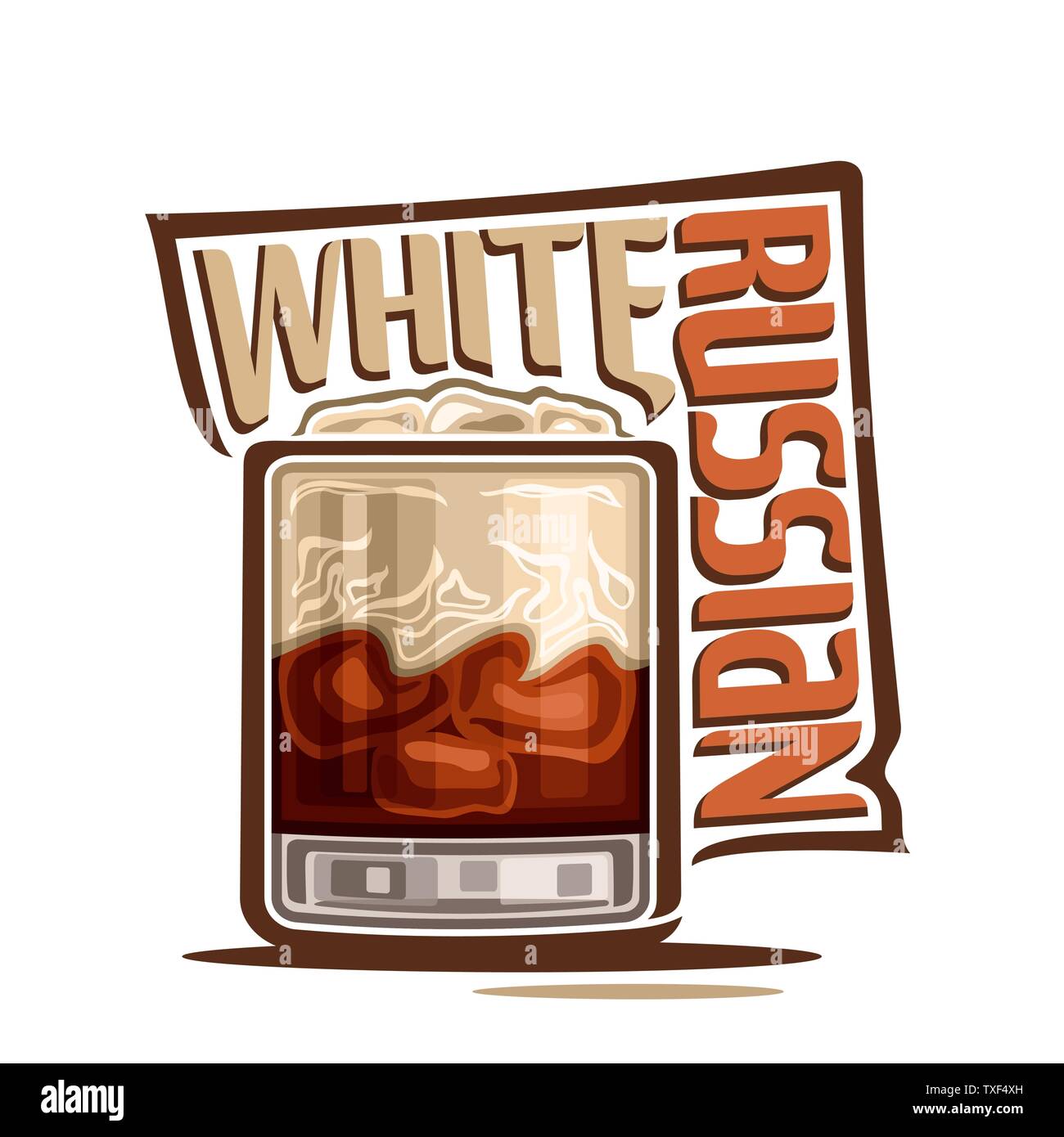 Vector cocktail White Russian Stock Vector