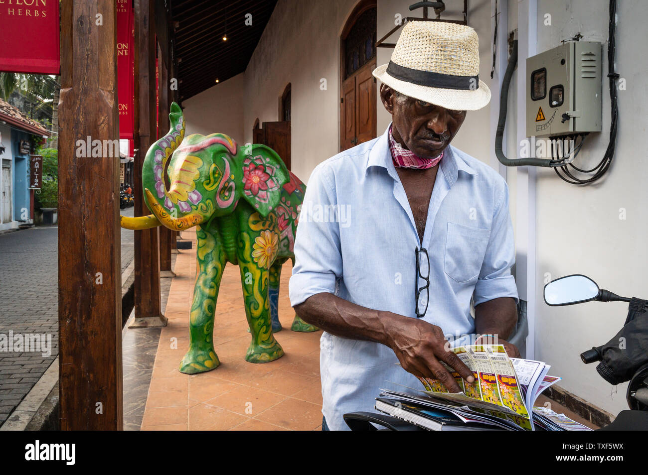 Man in a hat, Galle, Sri Lanka Stock Photo