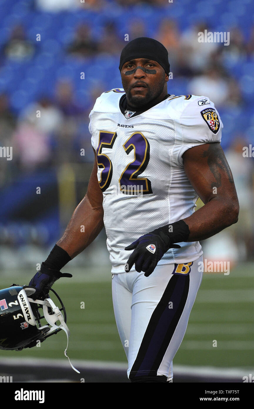 Ray Lewis of the Baltimore Ravens paces the sidelines in a game against the  Washington Redskins on Sunday October 10, 2004 at Fed Ex Field in Landover,  Maryland. The Redskins led the