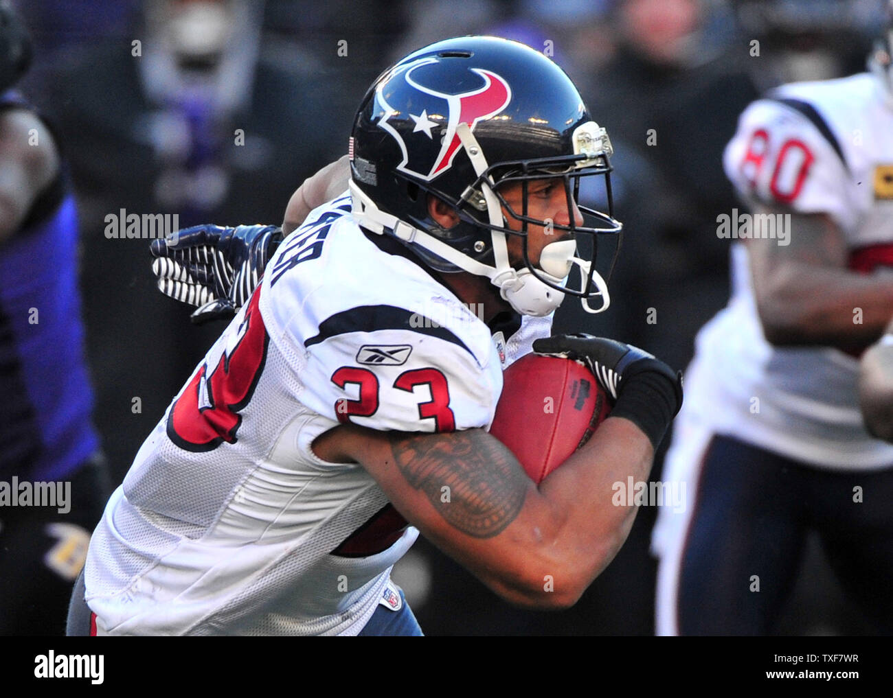 Houston Texans Arian Foster Runs For A Gain Against The Baltimore