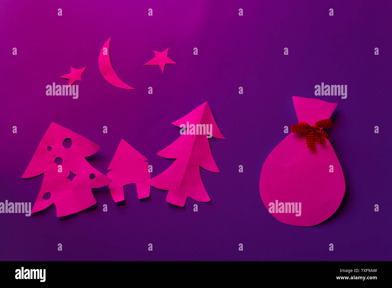 christmas stuff made from paper. blue background Stock Photo Alamy