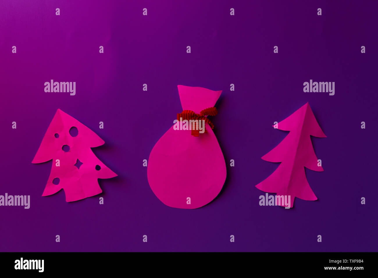 christmas stuff made from paper. blue background Stock Photo Alamy