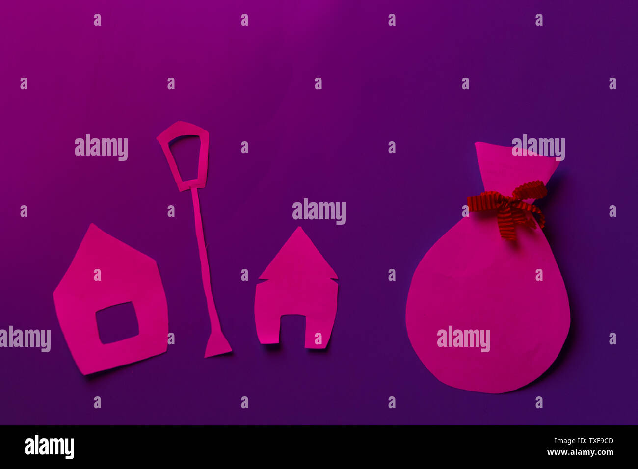 christmas stuff made from paper. blue background Stock Photo Alamy