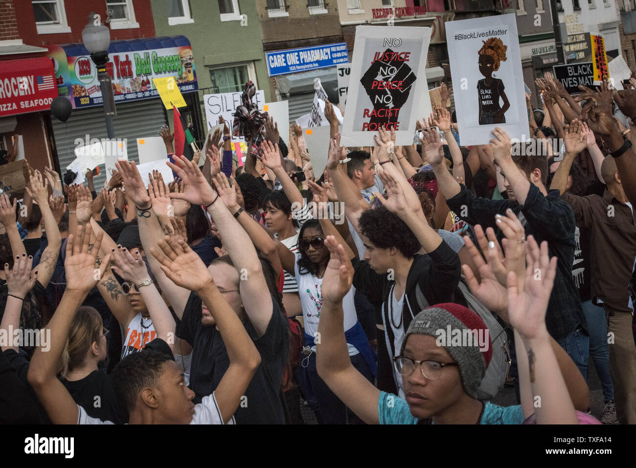 Baltimore residents march in a Massive National Rally of celebration in the streets of Baltimore, MD on May 2, 2015. City State's Attorney ruled the day before that Gray's death was a homicide and that criminal charges would be filed. Gray, 25 was arrested April 12 for possessing a switch blade knife near the Gilmore Housing project. Gray died a week later from a severe spinal cord injury received while in police custody.    Photo by Ken Cedeno/UPI Stock Photo