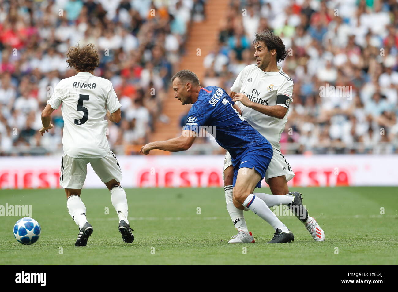 Madrid Spain 23rd June 2019 L R Alberto Rivera Real Andrii Shevchenko Chelsea Raul Gonzalez Real Football