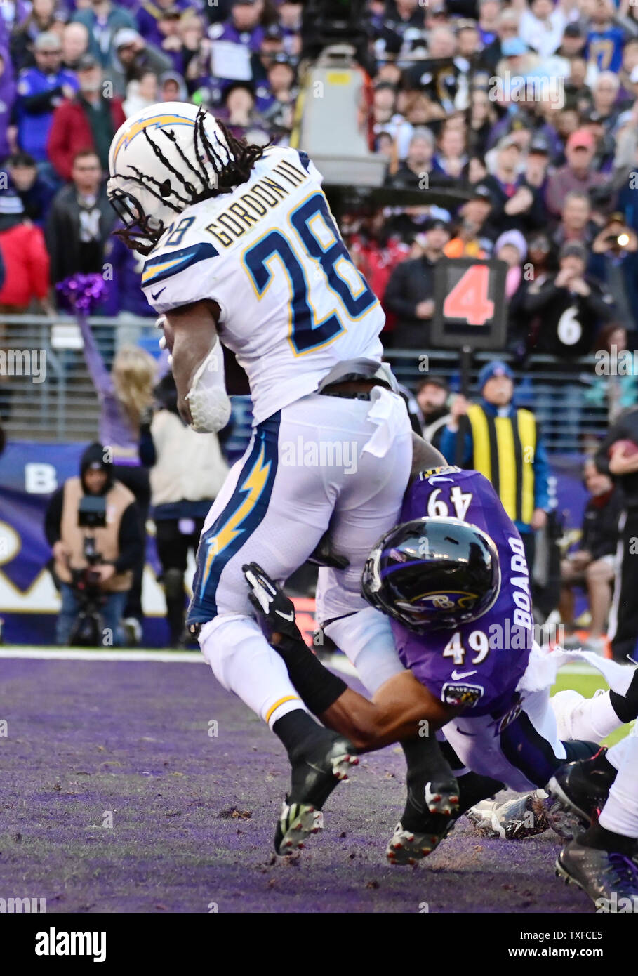 Los Angeles Chargers Running Back Melvin Gordon C Scores A