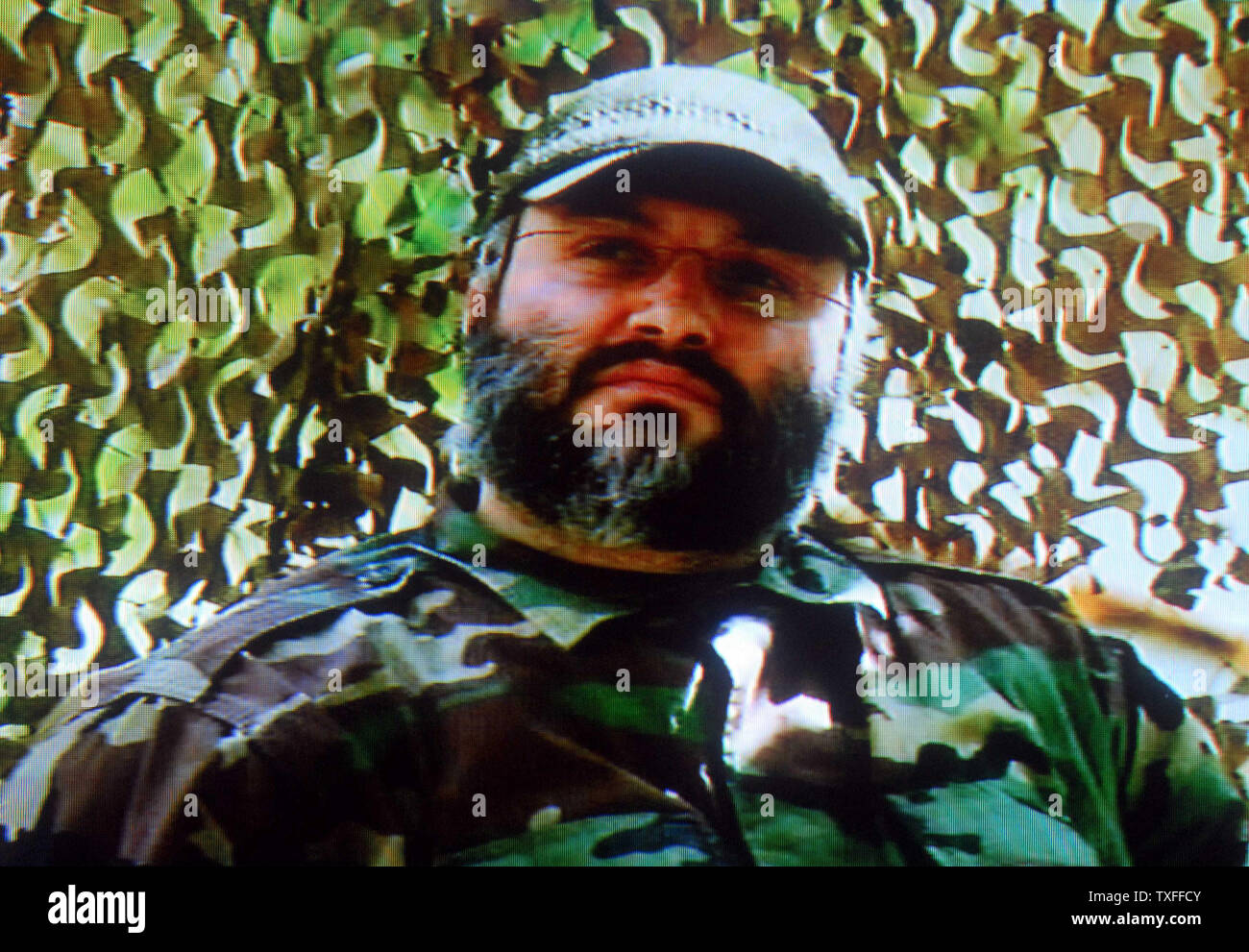File photo of Imad Mughniyeh, the elusive Hezbollah operative, who was killed in Damascus on Tuesday February 12 by a bomb. Mughniyeh had been on the run from for the past three decades and has been accused of masterminding some of the most spectacular terrorist attacks on American and Israeli interests, most notably the 1983 attack on the U.S. Marine barracks in Lebanon; the TWA hijacking in 1985 and the attack on the Israeli embassy in Argentina to name a few. His funeral is on Thursday February 14 in Beirut. (UPI Photo/Al Manar TV) Stock Photo