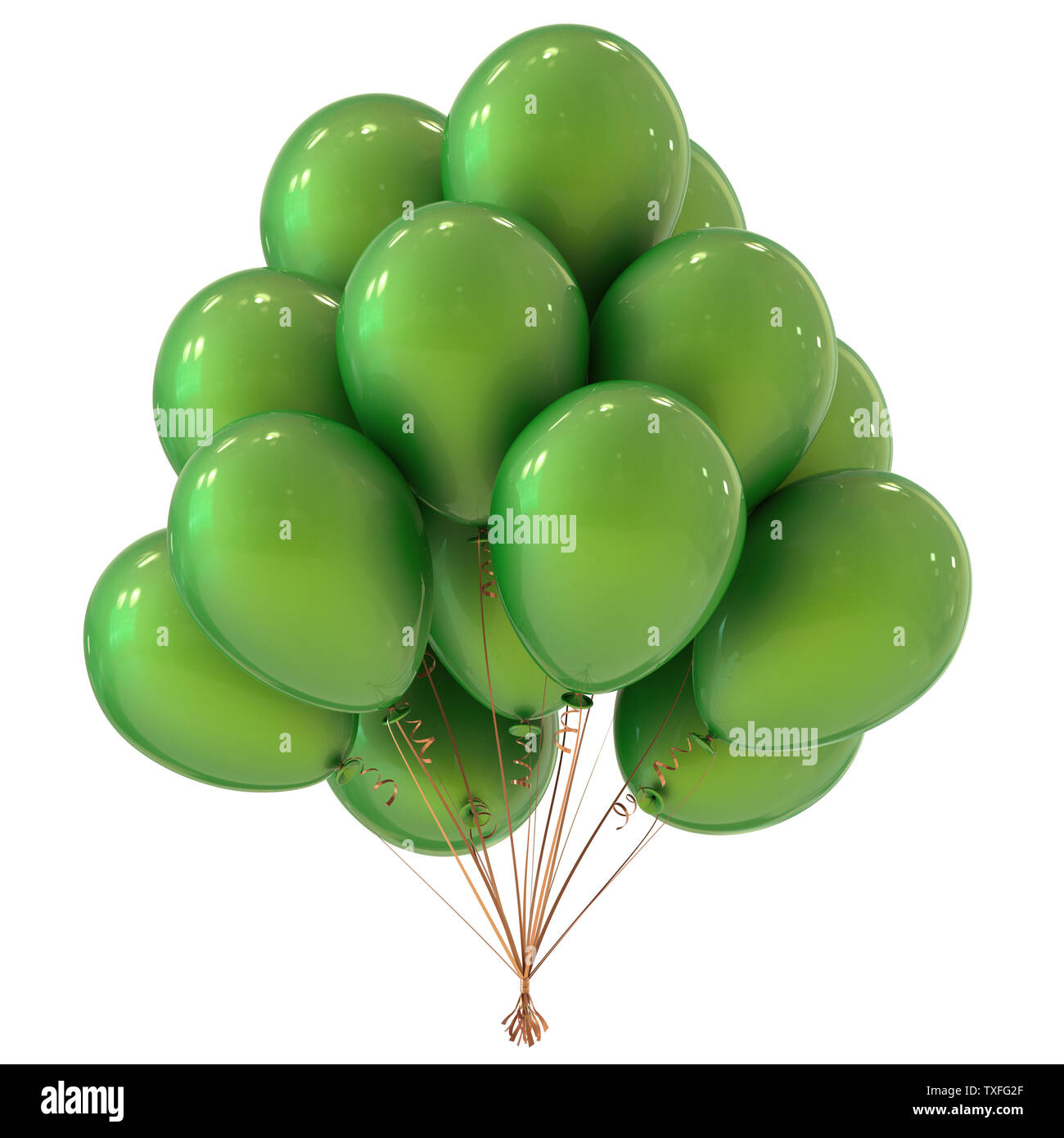 party helium balloons bunch green. celebration event, holiday, birthday