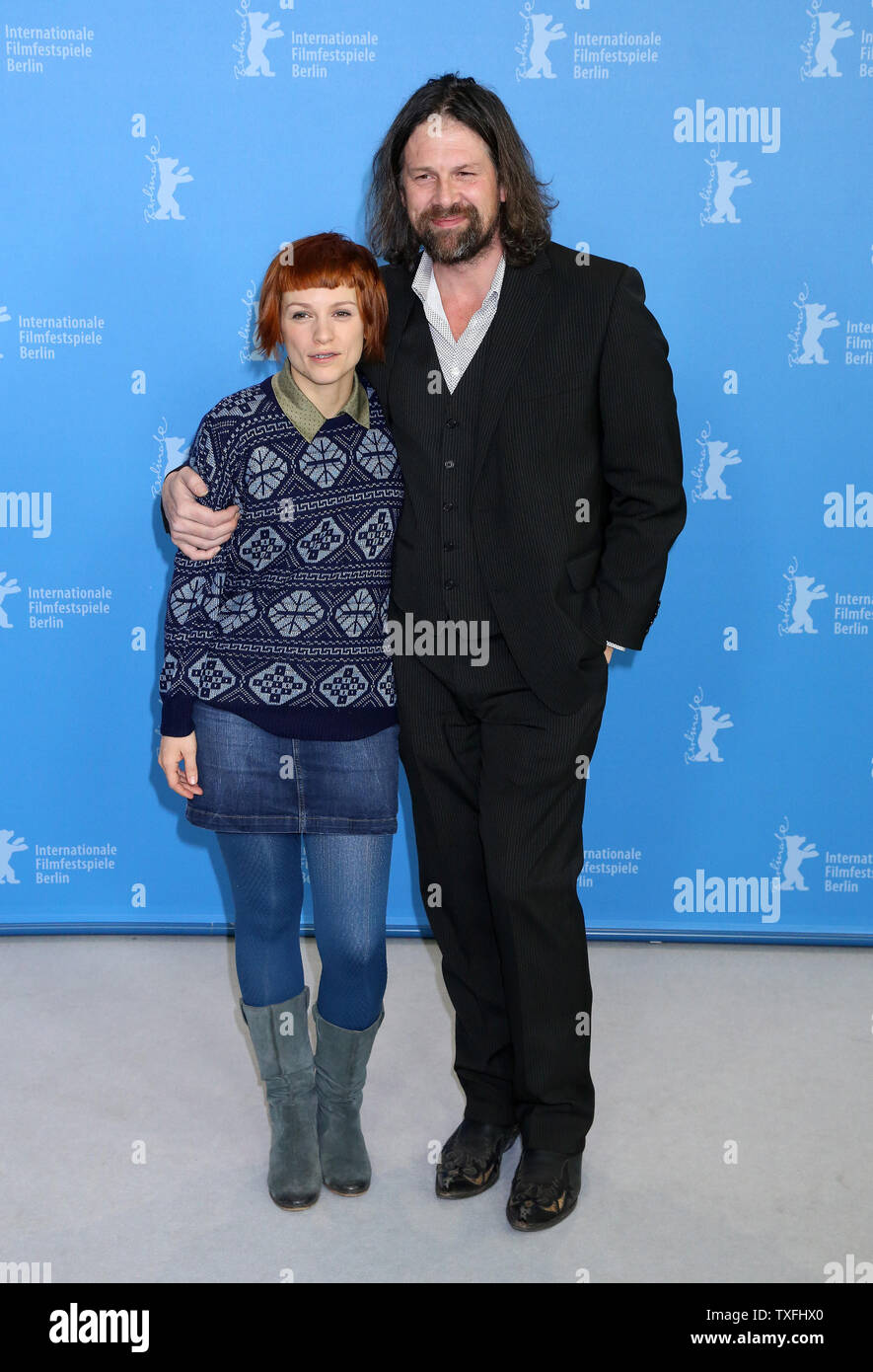 Veerle Baetens (L) and Johan Heldenbergh arrive at the photo call for the film 'The Broken Circle Breakdown' during the 63rd Berlinale Film Festival in Berlin on February 12, 2013.   UPI/David Silpa Stock Photo