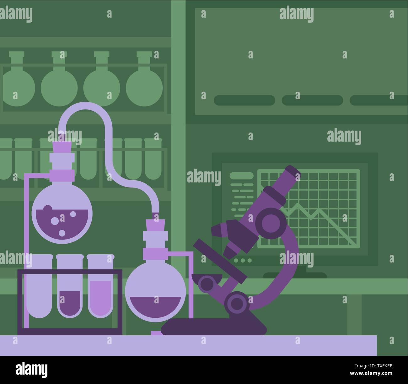 Science Research Laboratory Equipment Stock Vector