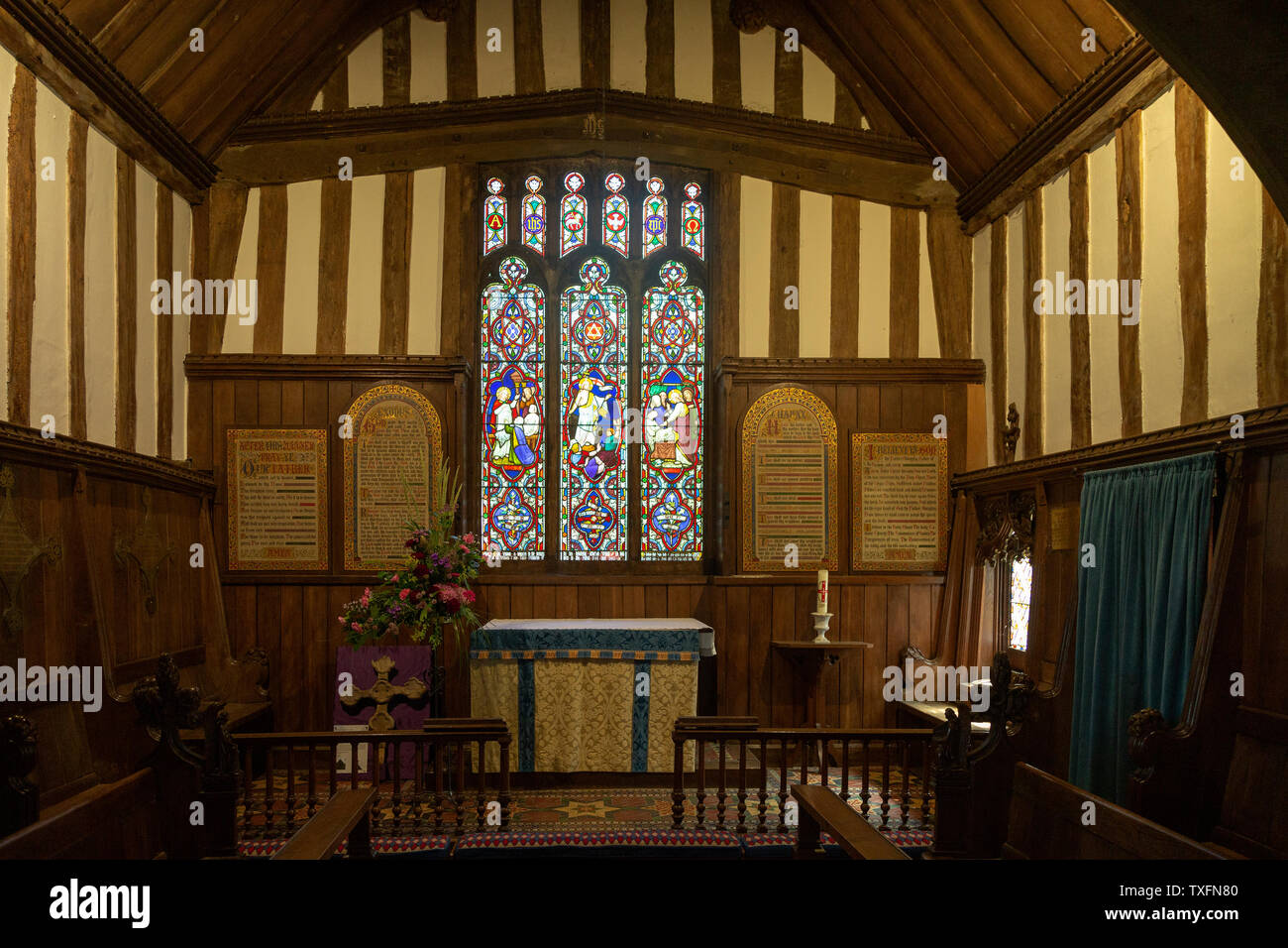 Interior of village parish church of All Saints, Crowfield, Suffolk, England, UK Stock Photo