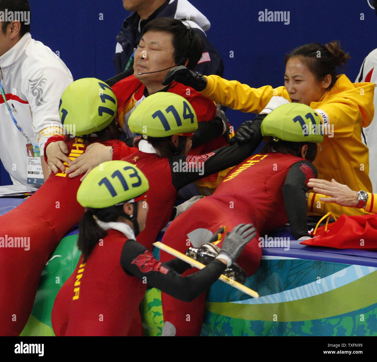 Linlin Sun (from left), Hui Zhang, Yang Zhou and Meng Wang of China ...