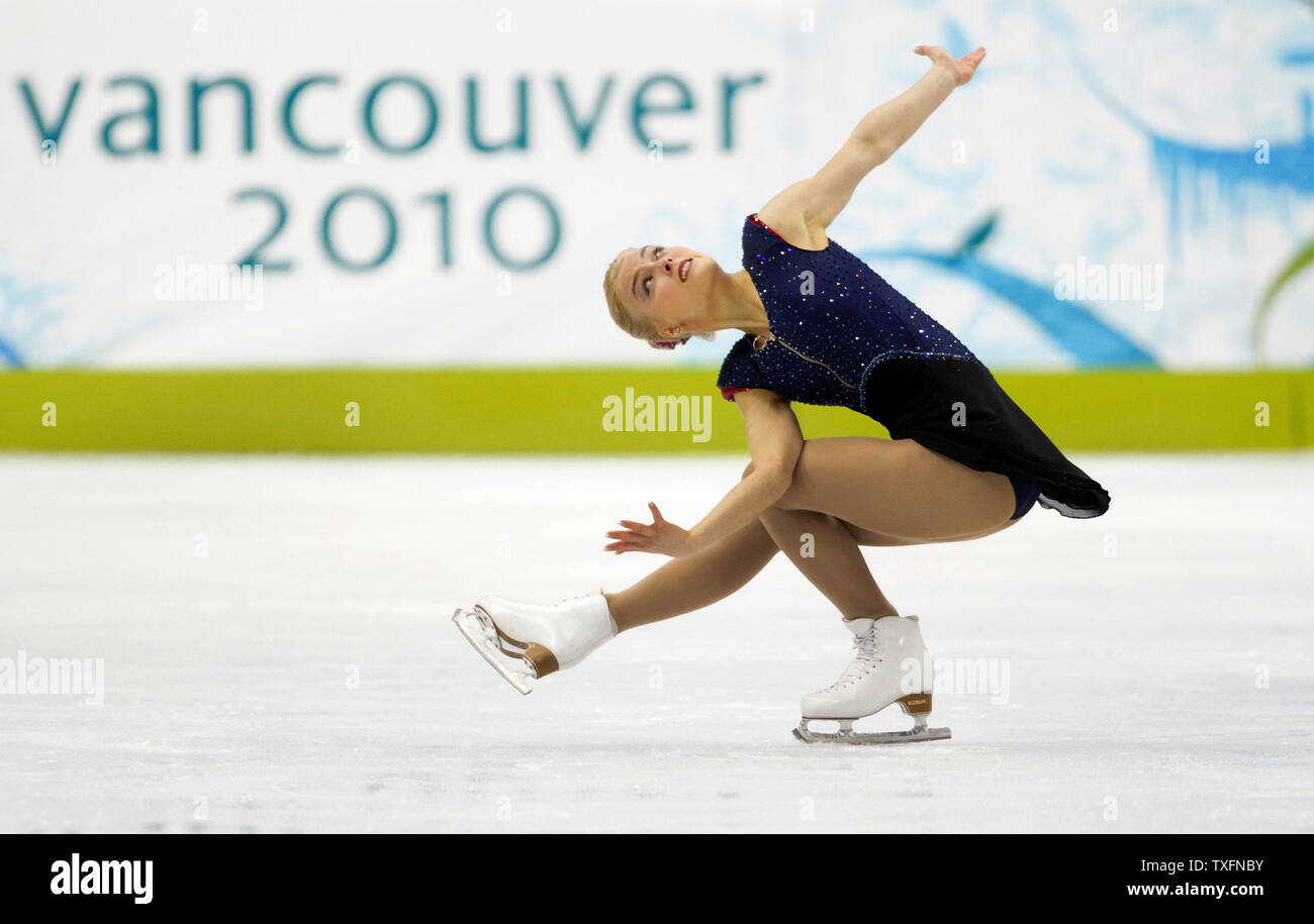 Kiira Korpi of Finland skates her short program in the women's figure skating competition at the 2010 Winter Olympics in Vancouver, Canada on February 25, 2010.     UPI/Brian Kersey Stock Photo