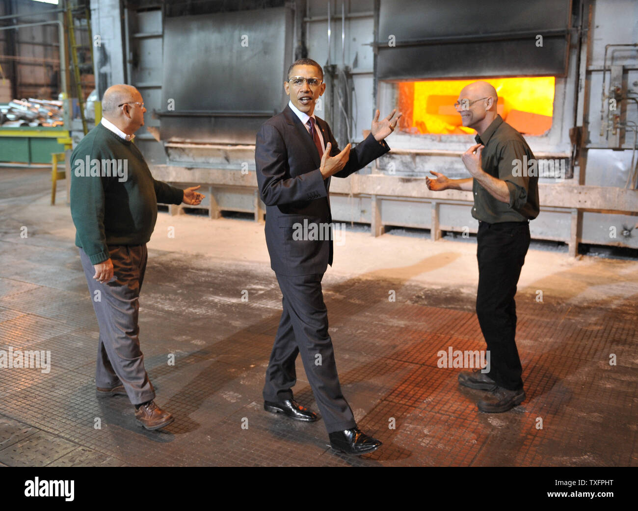 U S President Barack Obama Tours Skana Aluminum Company In