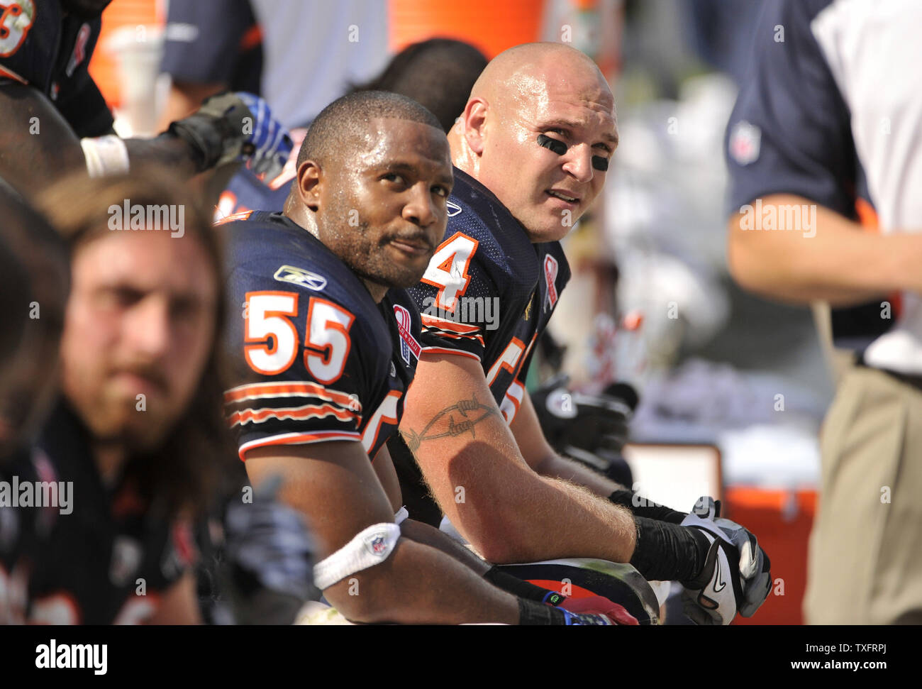 Chicago Bears linebacker Lance Briggs (55) celebrates the Bears win over  the Seattle Seahawks at Soldier Field in Chicago on October 1, 2006. The  Bears won 37-6. (UPI Photo/Brian Kersey Stock Photo - Alamy