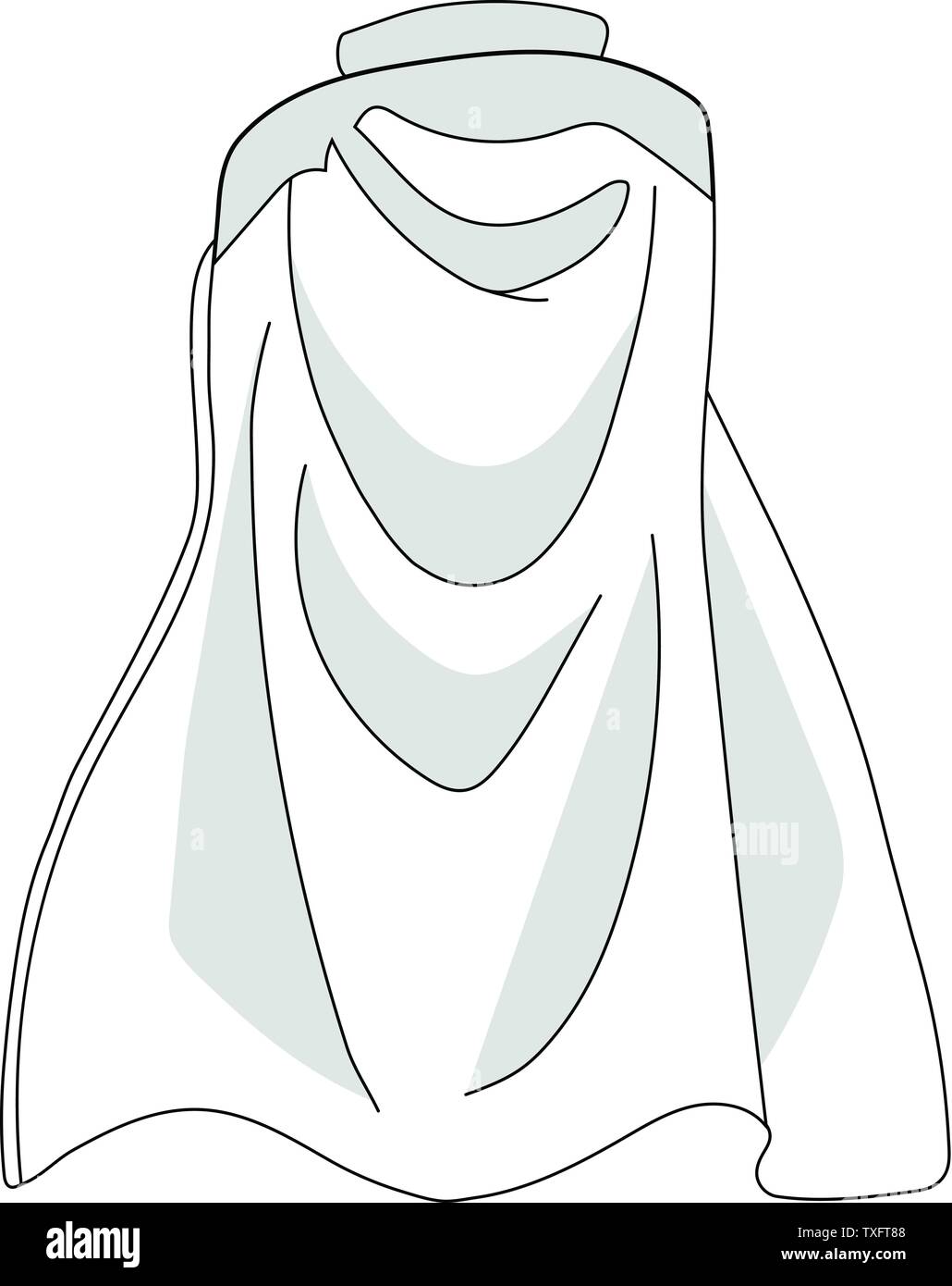 White Colorful Cloak isolated on white background. Cartoon Cape, Mantle ...